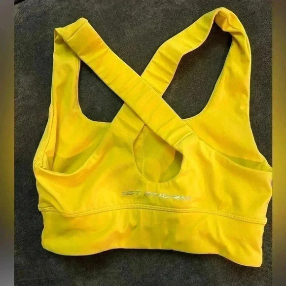 1st phorm womens yellow sports bra cross cross back XS sporty athletic workout - Picture 4 of 7